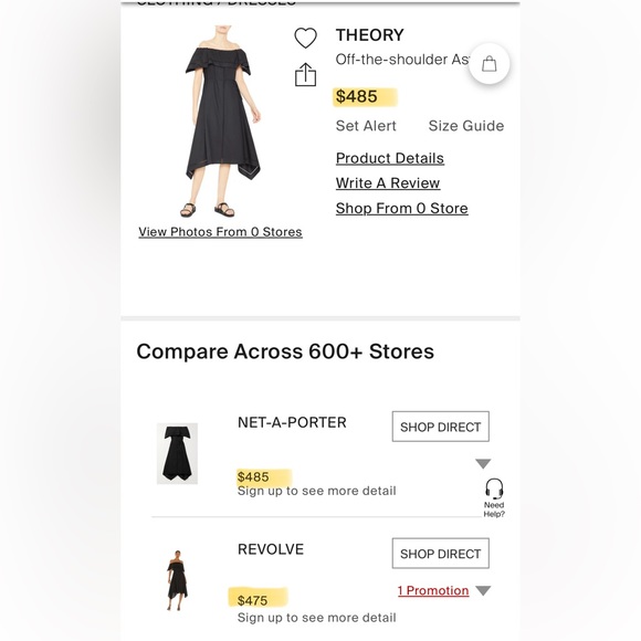 THEORY Off-The-Shoulder Dress in Eyelet Cotton - Picture 8 of 8